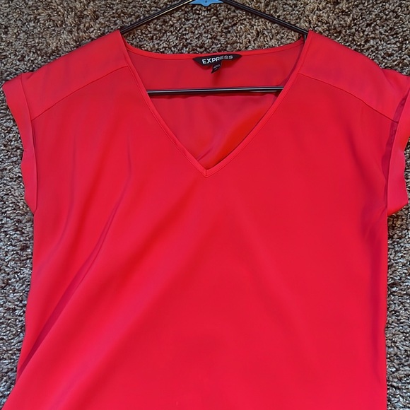 Express Coral Silky Blouse - Picture 3 of 5